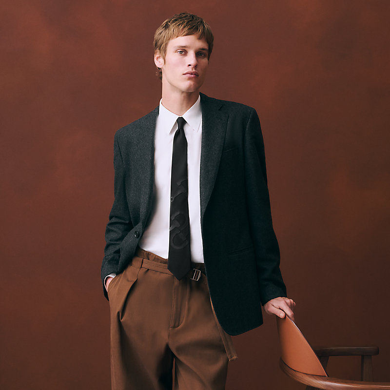 シルクタイ 7 cm レザーパッチ 《モール・セリエ》 | Hermès
